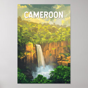 Vintage de arte de viajes en Ilustracion de Camerú