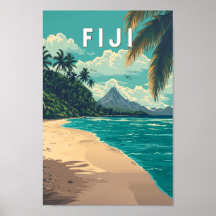 Vintage de arte de viajes en Ilustracion de Fiji