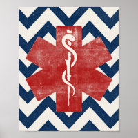 Vintage de arte paramédico de EMS Star Poster