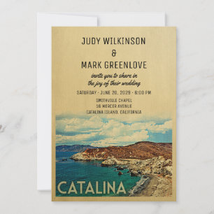 Vintage de la invitación a la boda de la isla Cata