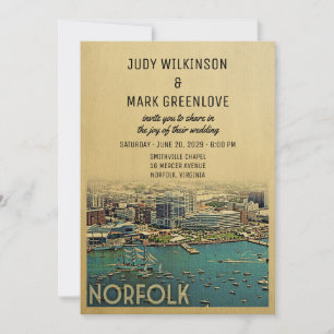Vintage de la invitación a la boda de Norfolk Virg