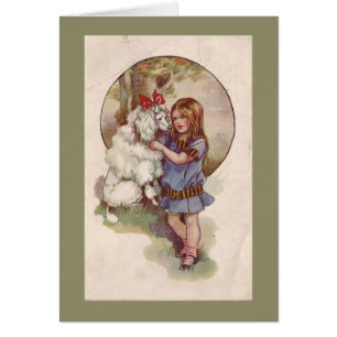 Vintage de la tarjeta de Greetng del caniche