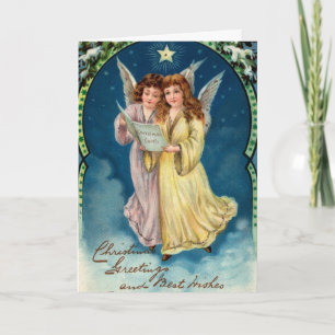 Vintage de la tarjeta de Navidad del ángel