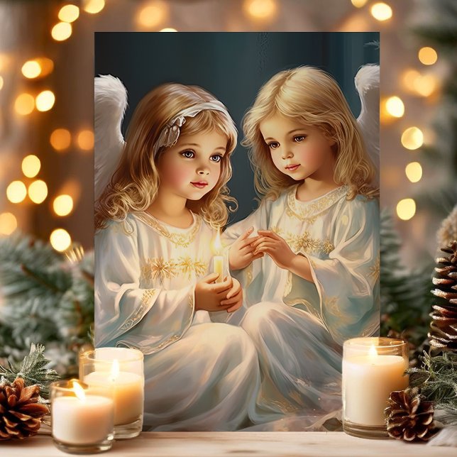 Vintage de los ángeles de Navidad con velas (Subido por el creador)