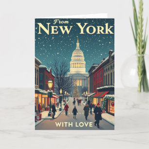 Vintage de Nueva York con amor Feliz Navidad