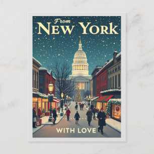 Vintage de Nueva York con amor Feliz Navidad