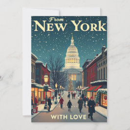 Vintage de Nueva York con amor Feliz Navidad