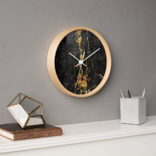 Vintage de oro negro grande reloj
