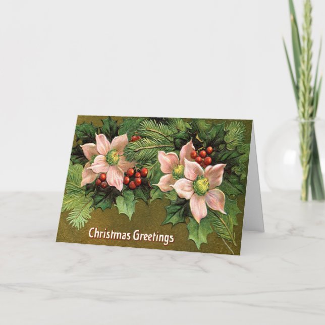 Vintage de saludos de Navidad (Anverso)