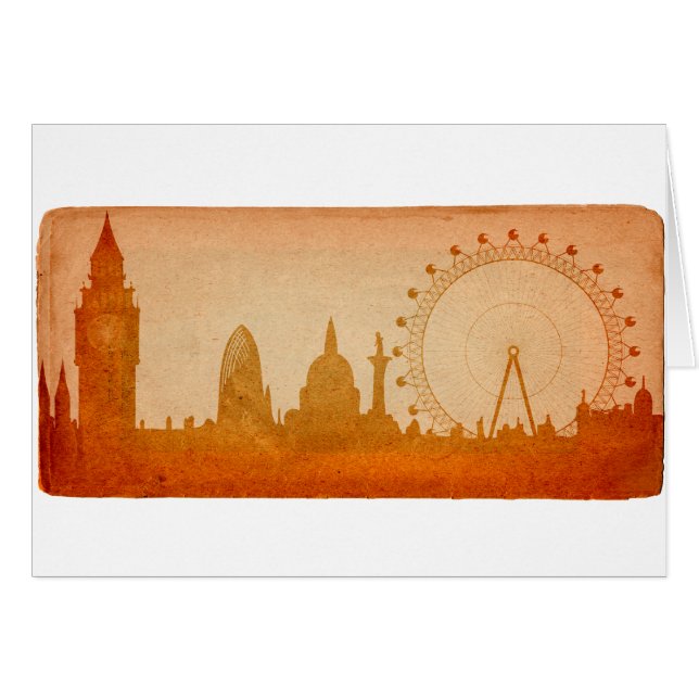 Vintage de skyline de Londres (Anverso (Horizontal))