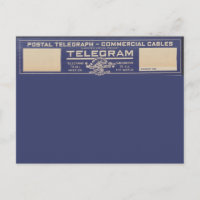 Vintage de Telegram Postal