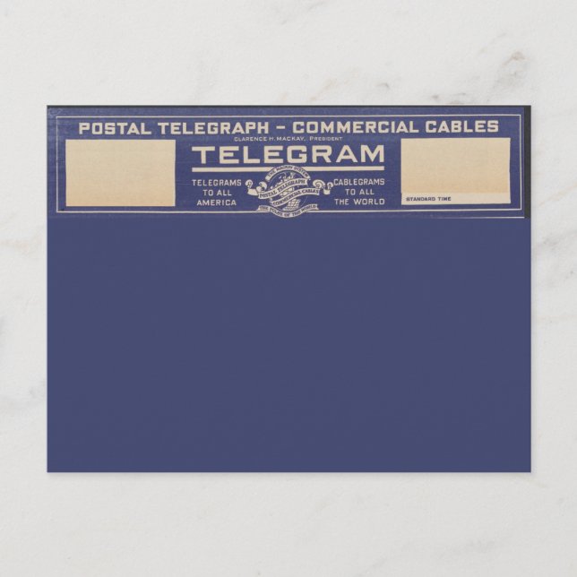 Vintage de Telegram Postal (Anverso)
