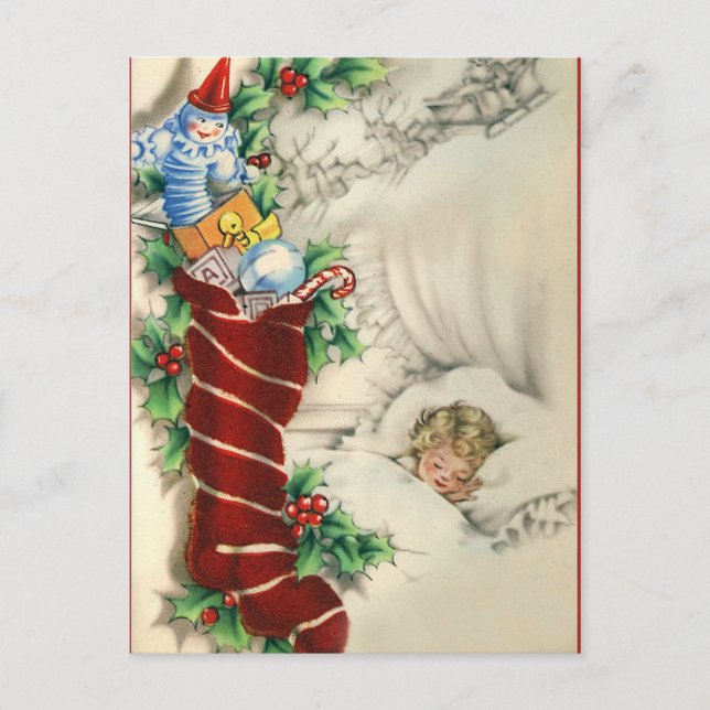 vintage de un niño soñando con la Navidad (Anverso)