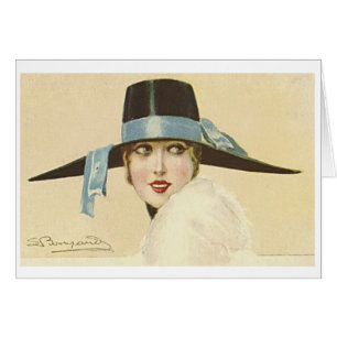 Vintage de una mujer de los años 20 en Gorra negro