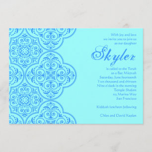 Vintage del azul de Skyler de la invitación de