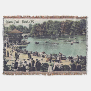 Vintage Delaware Park en una manta de tiros de búf