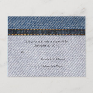 Vintage Denim Jeans Wedding RSVP