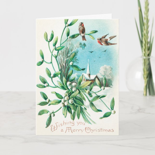 Vintage deseándote una Feliz Navidad (1910) (Anverso)