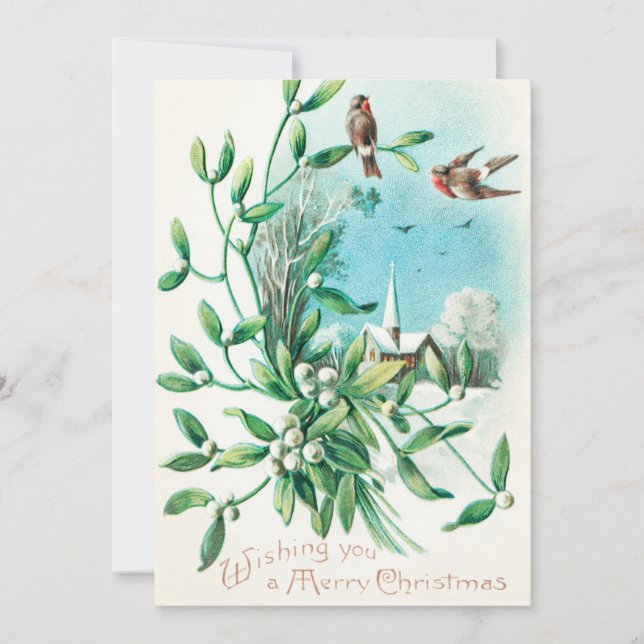 Vintage deseándote una Feliz Navidad (1910) (Anverso)