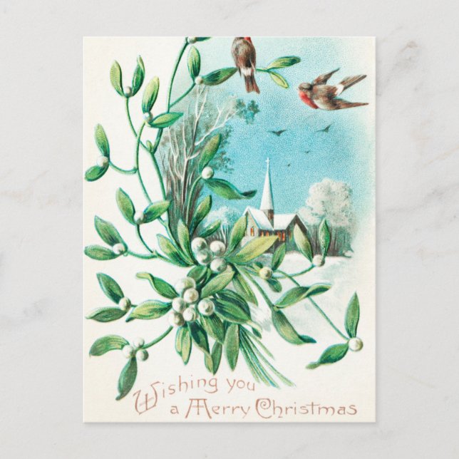 Vintage deseándote una Feliz Navidad (1910) (Anverso)