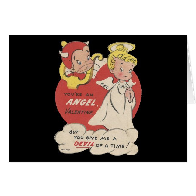 Vintage Devil And Angel Valentine (Anverso (Horizontal))