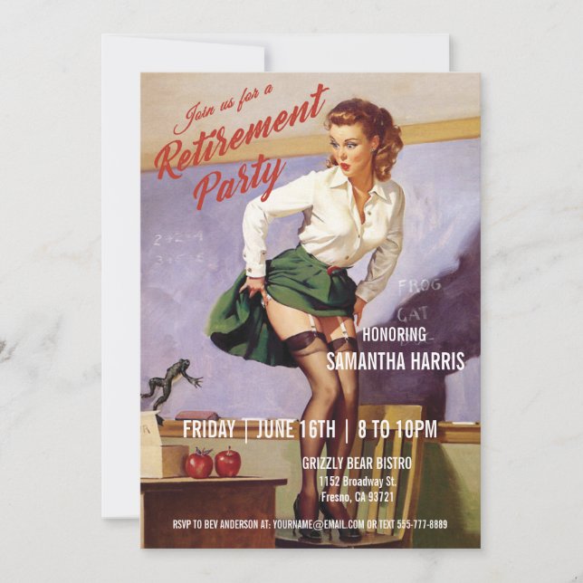 Vintage divertido del profesor de las invitaciones (Anverso)