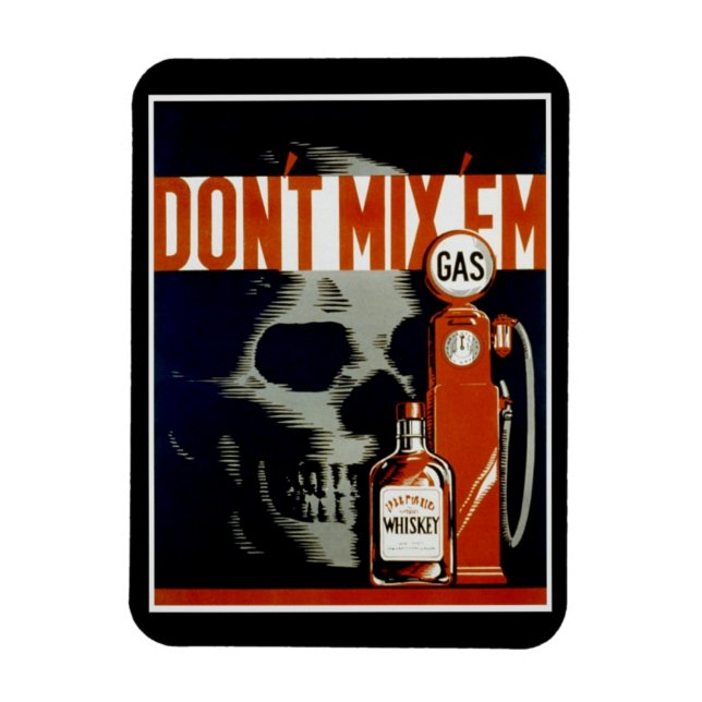 Vintage "Don't Mix ‘Em" imán (Vertical)
