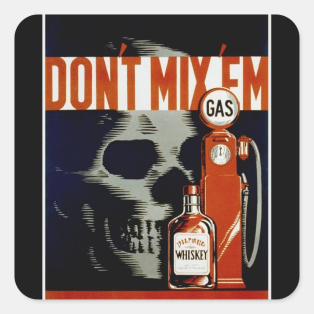 Vintage "Don't Mix ‘Em" pegatinas (Anverso)