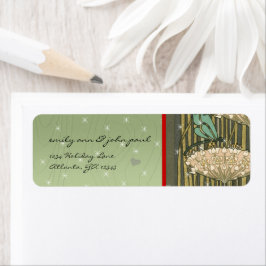 Vintage Dragonfly Navidades Retorno Etiquetas de D