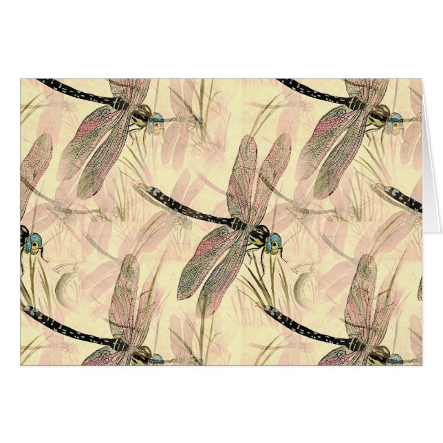 Vintage Dragonfly Print Blank Inside (Anverso (Horizontal))