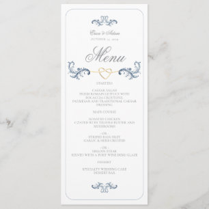 Vintage Dusty Blue Boda Menu