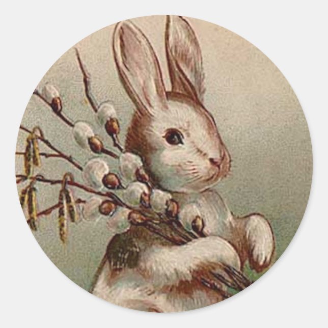 Vintage Easter Bunny Pegatina (Anverso)
