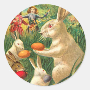Vintage Easter Bunny Pegatinas