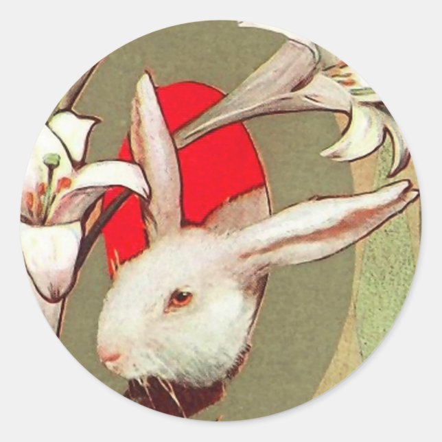 Vintage Easter Bunny Pegatinas (Anverso)
