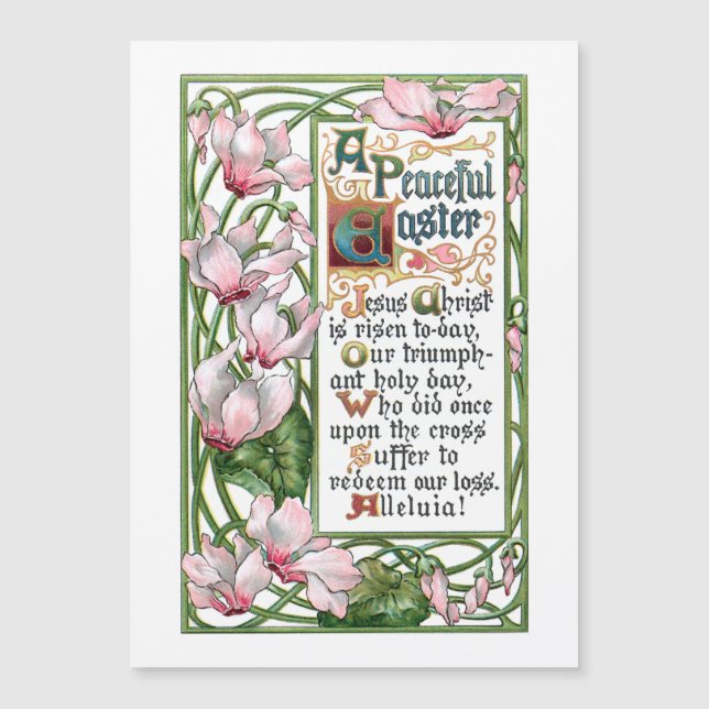 Vintage Easter Religious Hymn and Cyclamen (Anverso)