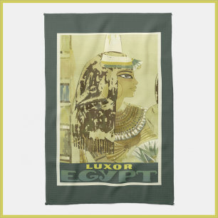 Vintage Egypt Travel Poster Kitchen Toalla