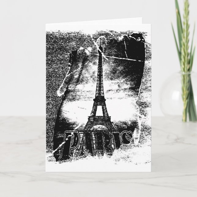 Vintage Eiffel Tower Paris - Tarjeta de saludo (Anverso)