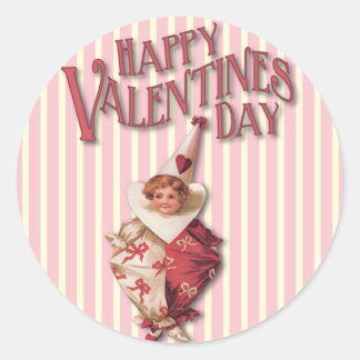 Vintage El día de San Valentín Clown Pegatinas