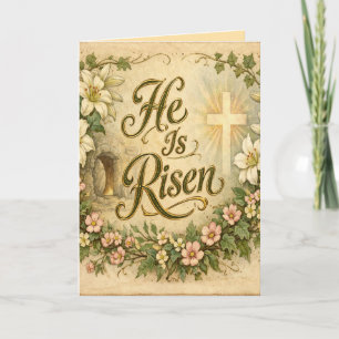 Vintage Él ha Resucitado Tarjeta de Pascua Persona