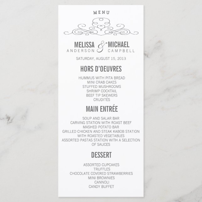 VINTAGE ELEGANCE | Menú de boda (Anverso)