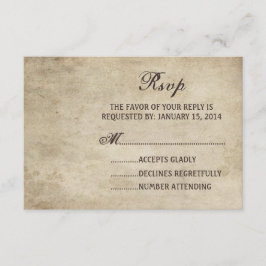 Vintage Elegance Plain Wedding Tarjeta RSVP
