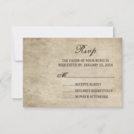 Vintage Elegance Plain Wedding Tarjeta RSVP