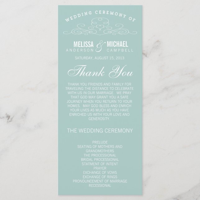 VINTAGE ELEGANCE | PROGRAMA DE BODA (Anverso)