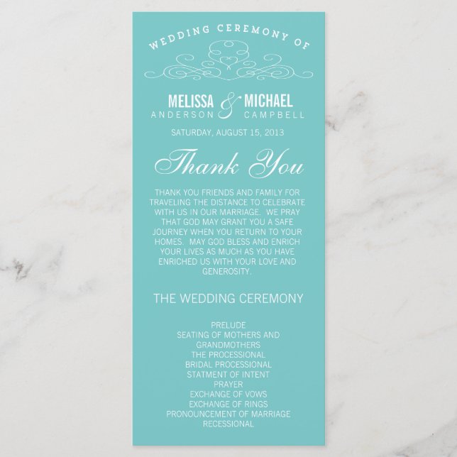 VINTAGE ELEGANCE | PROGRAMA DE BODA (Anverso)