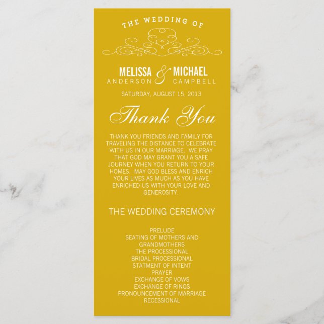 VINTAGE ELEGANCE | PROGRAMA DE BODA (Anverso)