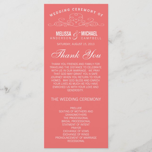 VINTAGE ELEGANCE | PROGRAMA DE BODA (Anverso)