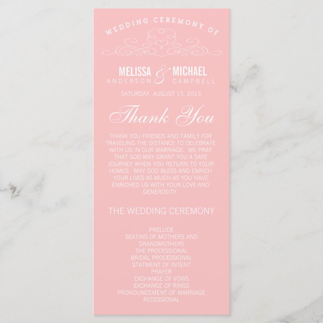 VINTAGE ELEGANCE | PROGRAMA DE BODA (Anverso)