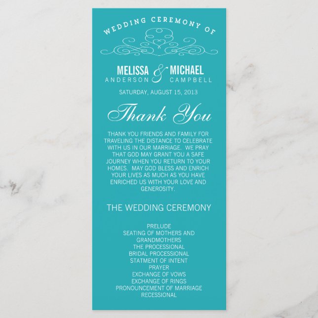 VINTAGE ELEGANCE | PROGRAMA DE BODA (Anverso)