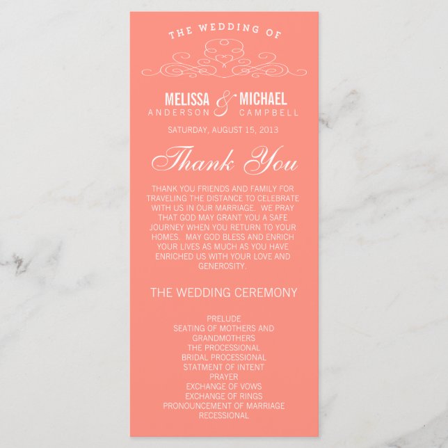 VINTAGE ELEGANCE | PROGRAMA DE BODA (Anverso)