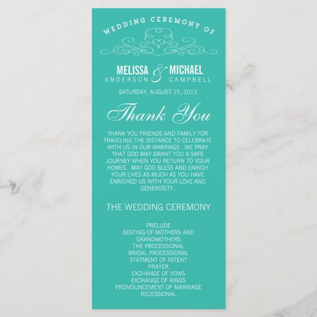VINTAGE ELEGANCE | PROGRAMA DE BODA (Anverso)